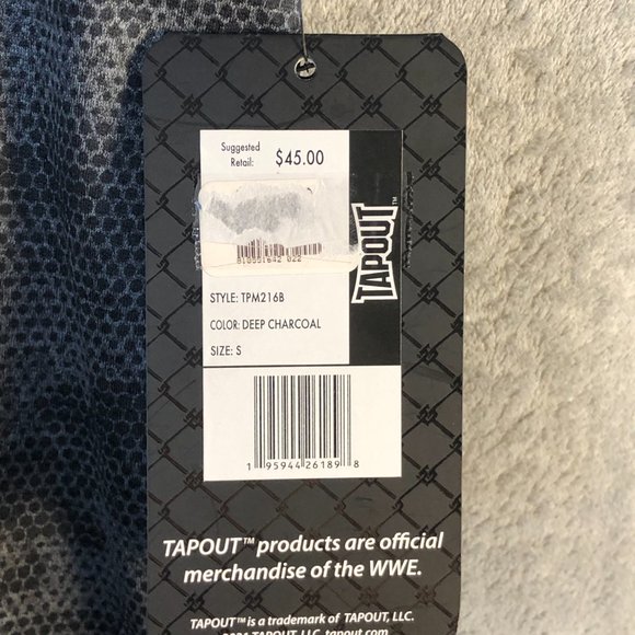 TAPOUT Shirt Men's Small Wrestling Black Logo MMA WWE TPM216B Moisture Wicking - Picture 4 of 10